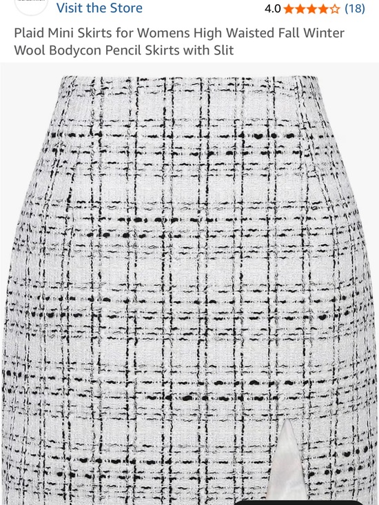 Dresses & Skirts - IDEALSANXUN Textured White Plaid Mini Skirt with Front Slit